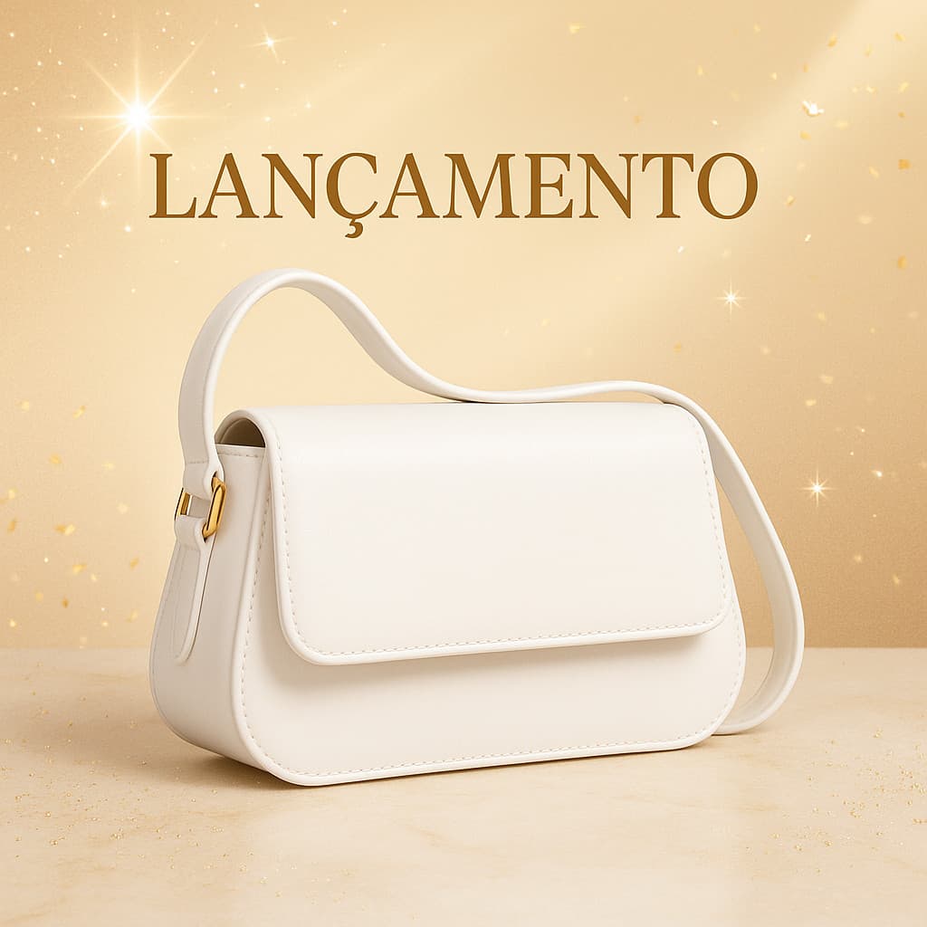 Bolsa de Ombro Feminina Modelo Baguete com Fivela Dupla Ali Freitas214677
