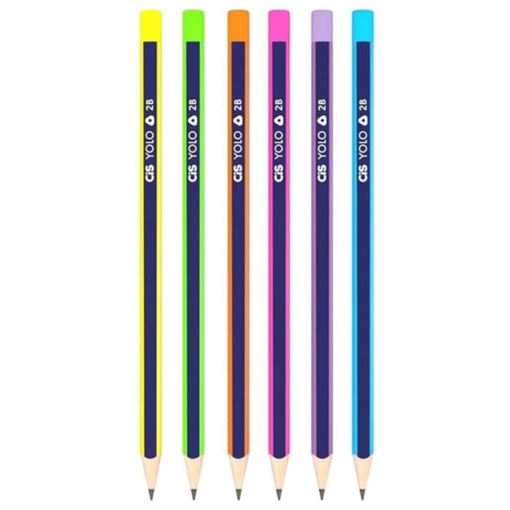 Lápis CIS Yolo 2B Lapis Preto Escrever Material Escolar Papelaria Volta As Aulas