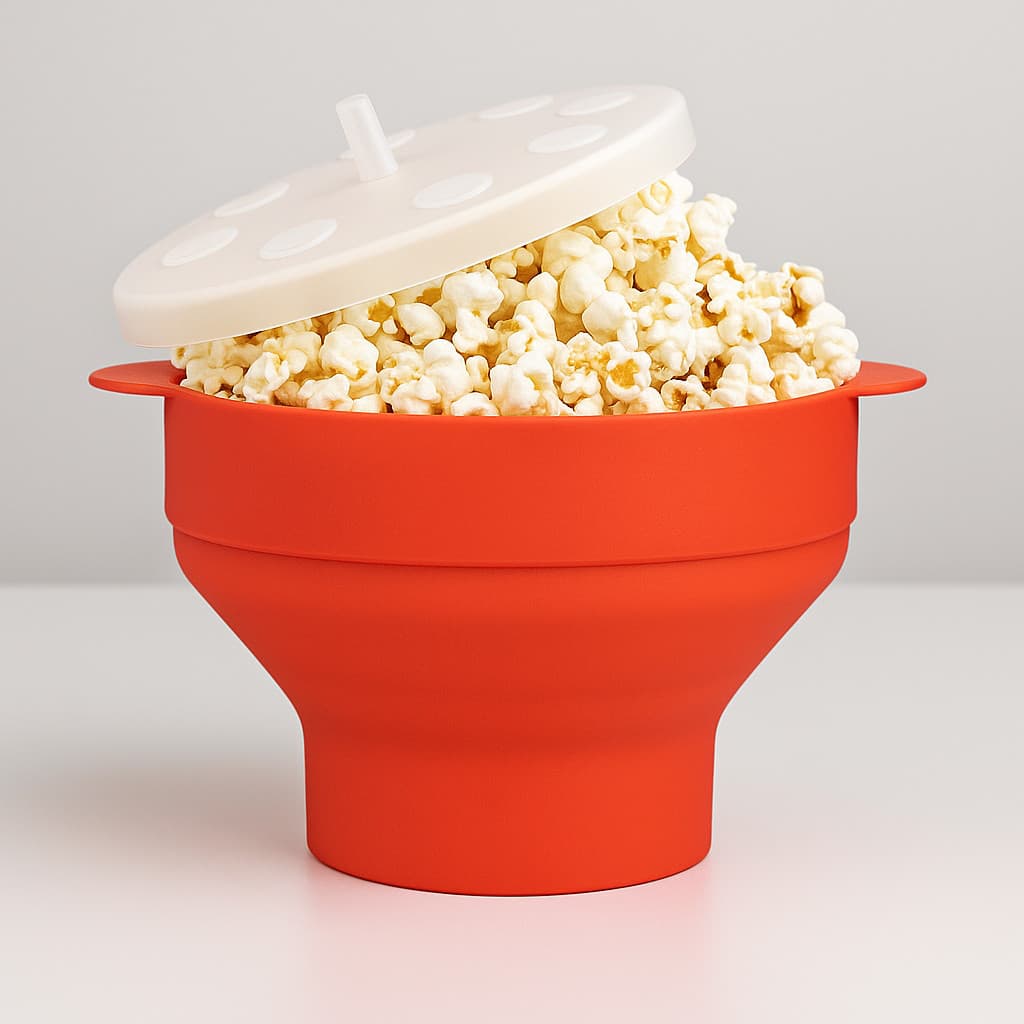Pipoqueira Silicone Micro-ondas Dobrável Pipoca sem Óleo Balde Bacia Panela Recipiente Fazer Vasilha