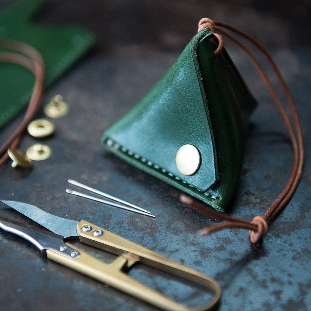 Lanze DIY Handmade Coin Wrapping Zongzi Shape Couro curtido vegetal pode ser usado como pingente de bolsa adequado para