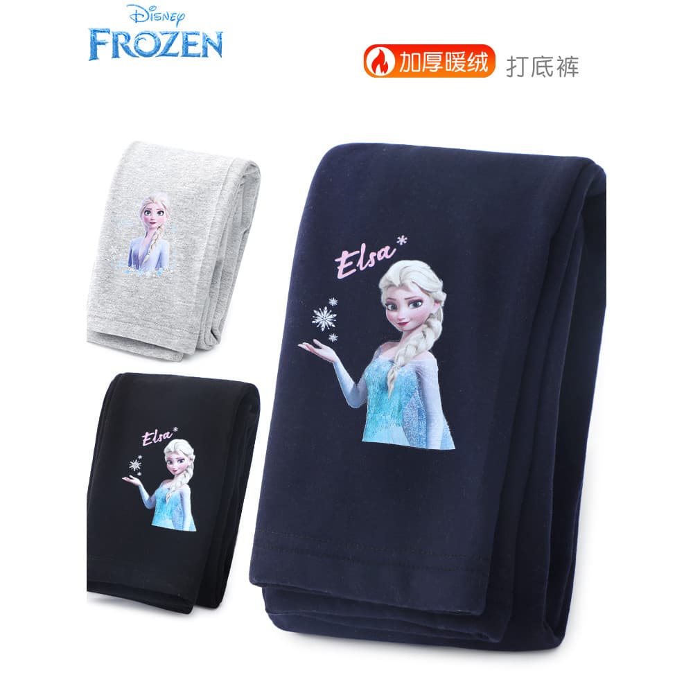 Princesa Elsa meninas Leggings mais veludo espessamento outono inverno quente crianças calças Disney meninas bebê exteri