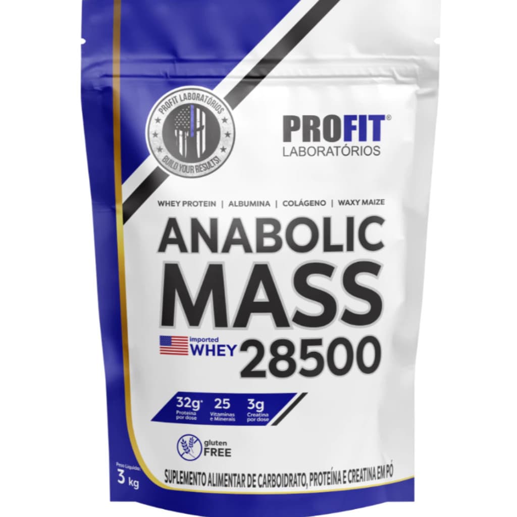 Anabolic Mass 28500 Hipercalórico 3kg Profit Labs - Ganho Massa Muscular
