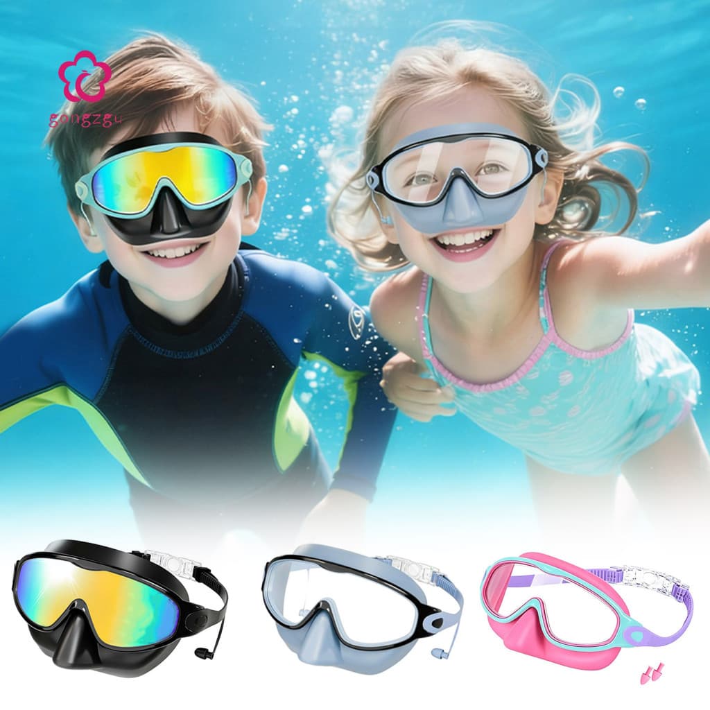 [gongzgu] Óculos De Natação Com Proteção UV Design De Uso Rápido Lente Inquebrável Para Férias Na Praia