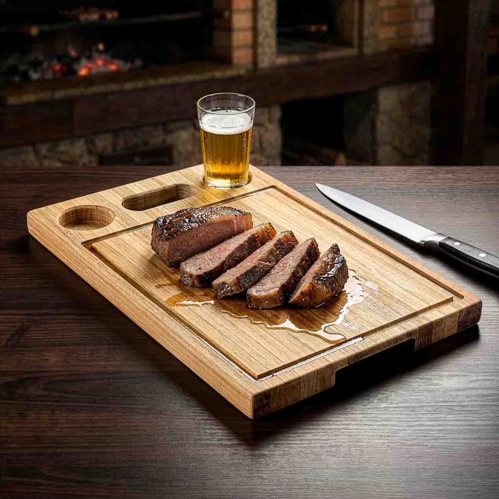 Tabua de Carne Gourmet Churrasco Tabua Rustica para Churrasco Madeira Maciça Premium