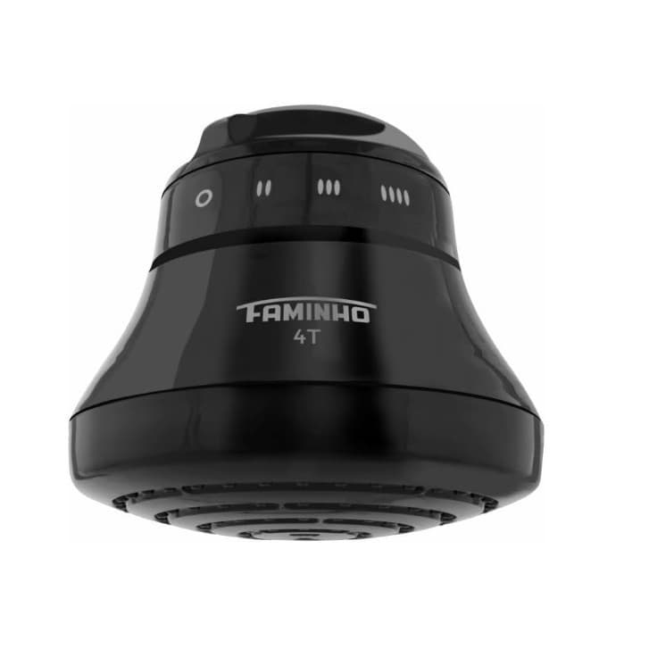 Chuveiro Elétrico Faminho 4T PRETO ((220V 6800W)) COM CANO INCLUSO - FAME