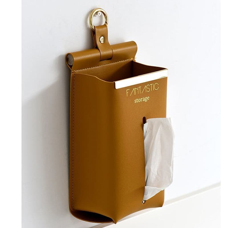 Luz de couro luxo caixa de tecido toalete pendurado caixa de toalha de papel fixado na parede rosto toalha pendurado cai