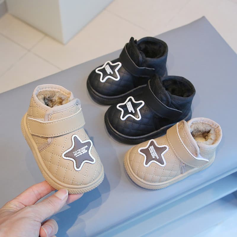 Crianças botas de neve meninos 2024 inverno meninas couro quente sapatos de algodão antiderrapante bebê criança sapatos