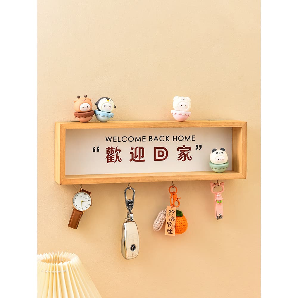 Bem-vindo à porta de entrada de casa colocar chave armazenamento ferramenta útil gancho perfuração-livre decoração prate