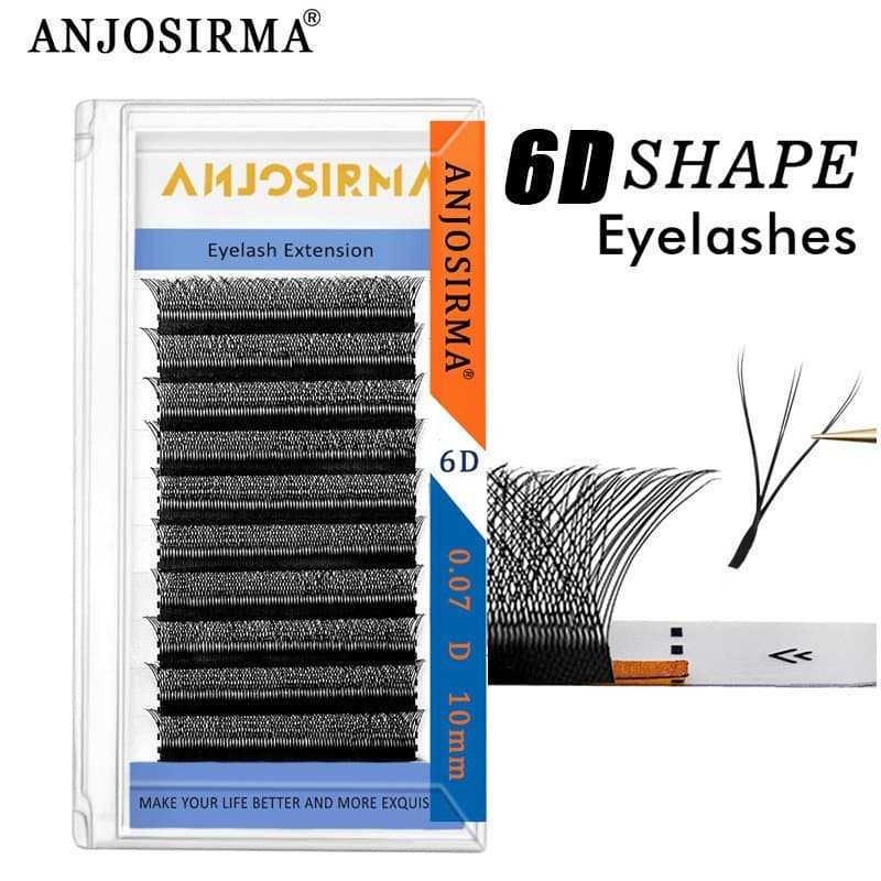 anjosirma 6d w Extensões De Pestanas Em Forma De Cílios 3d 4d Com volume Pré-Fabricado Ventilador Naturais De Falso