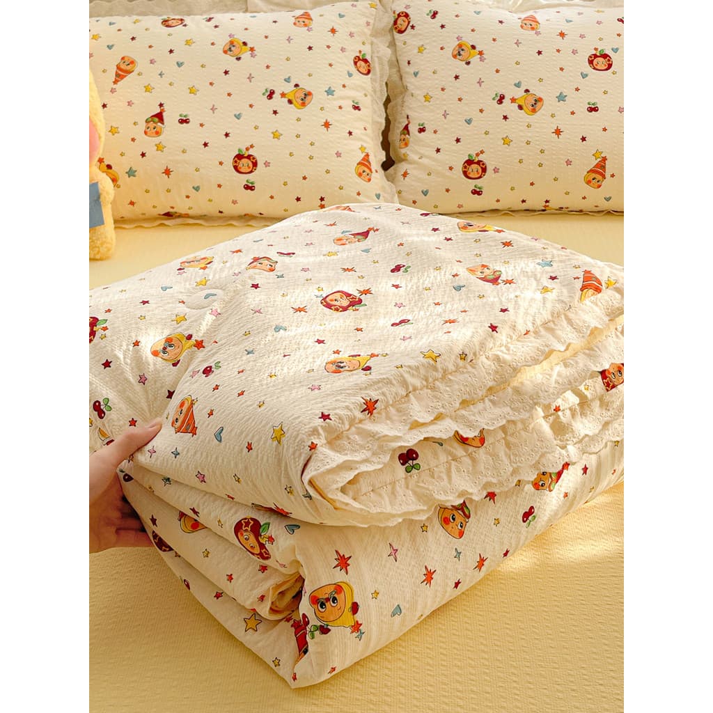 Colcha fresca de verão Super macia de alto peso fio bufante laço algodão renda Kit de colcha de verão colcha de verão co