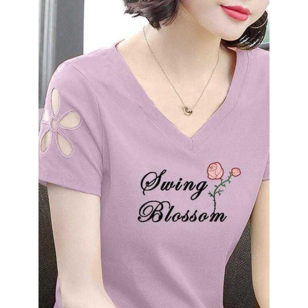 95% algodão camiseta de manga curta feminina 2025 novo estilo vestido de verão fino ajuste tamanho grande oco com decote