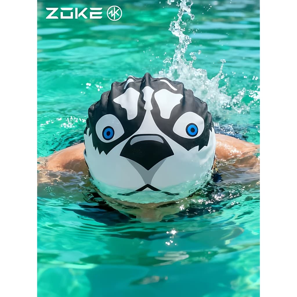 Zhuke touca de natação de Silicone, à prova d'água, cuidados com os cabelos, proteção para os ouvidos, treinamento de na