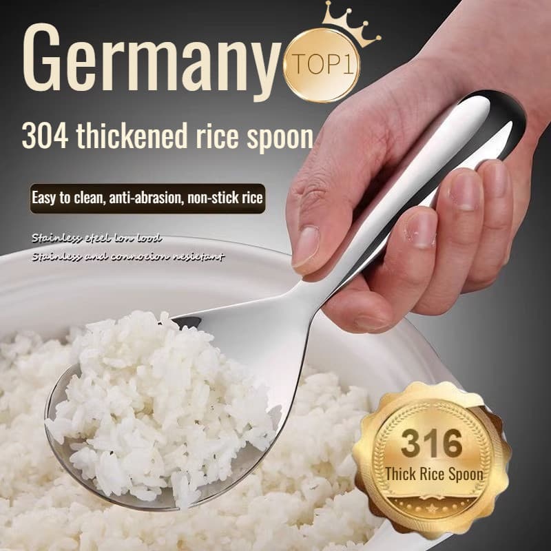 【Antiadherente】Durável Aço Inoxidável 316 Colher de Arroz/Colher/Fácil Limpeza/Utensílio de Cozinha
