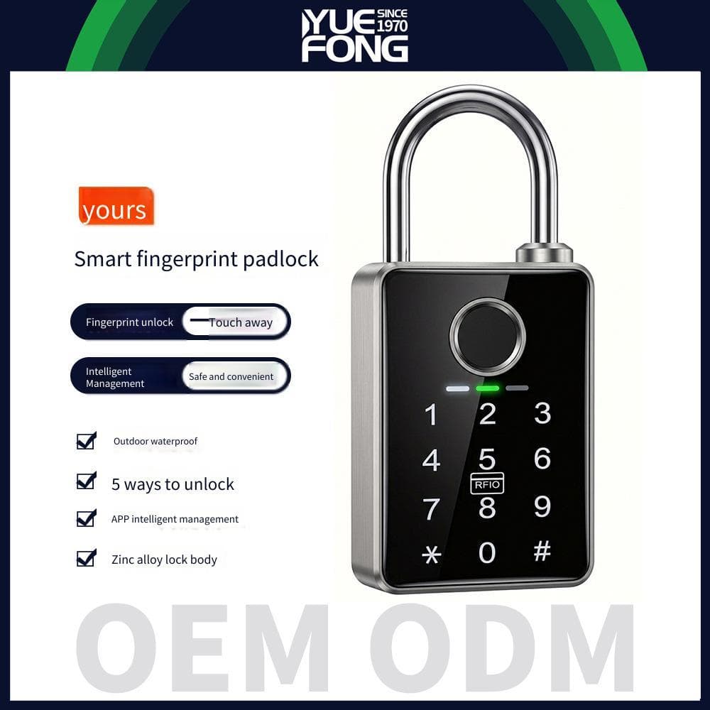 Cadeado de impressão digital inteligente Bluetooth Graffiti, bloqueio de cartão de furto com senha de desbloqueio de com