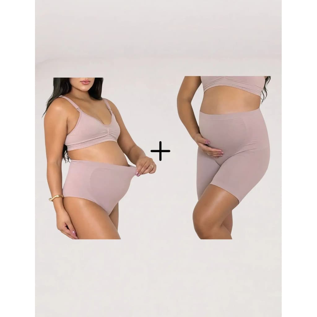 Kit 2 Calcinhas Gestante Bermuda+calcinha Alta  Loba