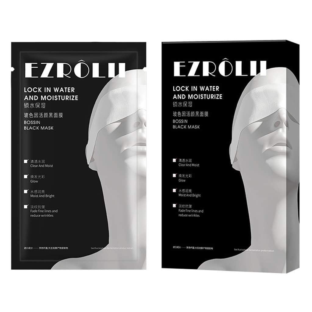 Yizilu Bosei Máscara Preta Revitalizante 15 Peças/Máscara Branca de Niacinamida 15 Peças Hidratante Hidratante Nutritivo