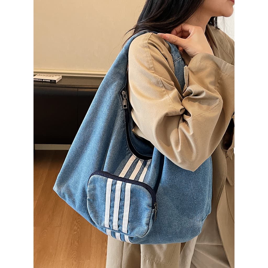 Casual Denim saco feminino 2026 novo estilo moda na moda All-Match bolsa simples Commuter saco Retro bolsa de ombro
