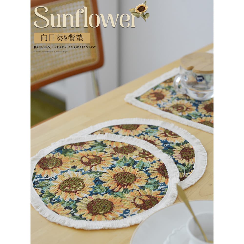 Americano Retro Placemat mesa redonda almofada Anti-escaldante almofada de isolamento térmico high-End chá água Coaster