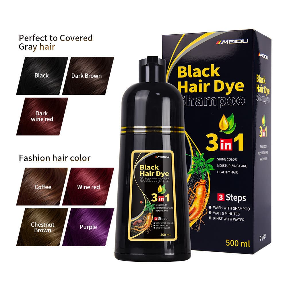 Shampoo E Coloração De Cabelo , Sem Necessidade De Enxaguar , Unissex De Longa Duração , 500ml