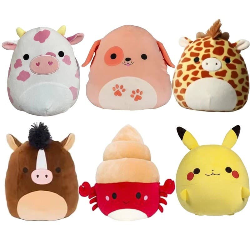 Nova série Squishmallow nova borboleta vaca cão girafa cavalo brinquedo de pelúcia
