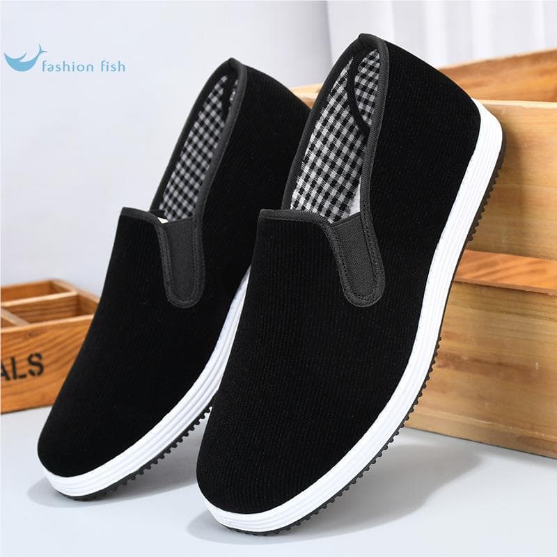 Sapatos de pano antigos de pequim 2024 verão masculino sola macia antiderrapante resistente ao desgaste respirável sapat