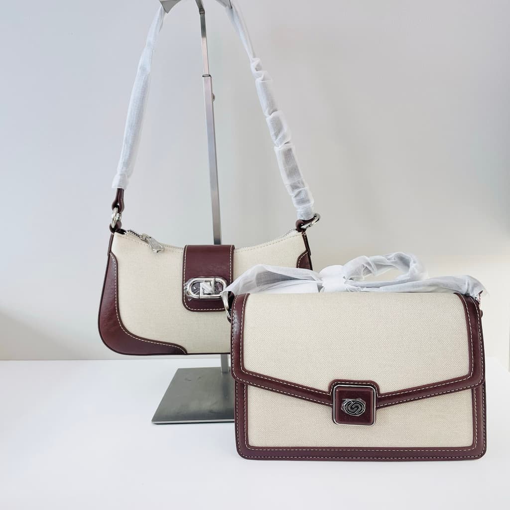 Zhuosini nicho Design axilas bolsa feminina novo estilo luz textura de luxo contraste cor um ombro mensageiro Baguette s