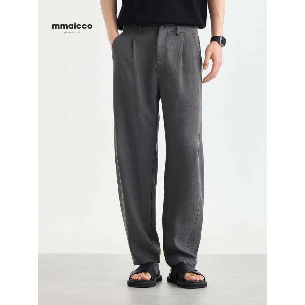 Momaike roupas masculinas Gaozhi Commuter Drape textura calças casuais masculinas 2026 verão novo estilo calças Machete