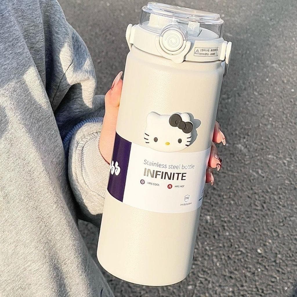 Copo térmico de grande capacidade para beber duplo, copo de água de palha de alto valor para meninas, portátil, copo de