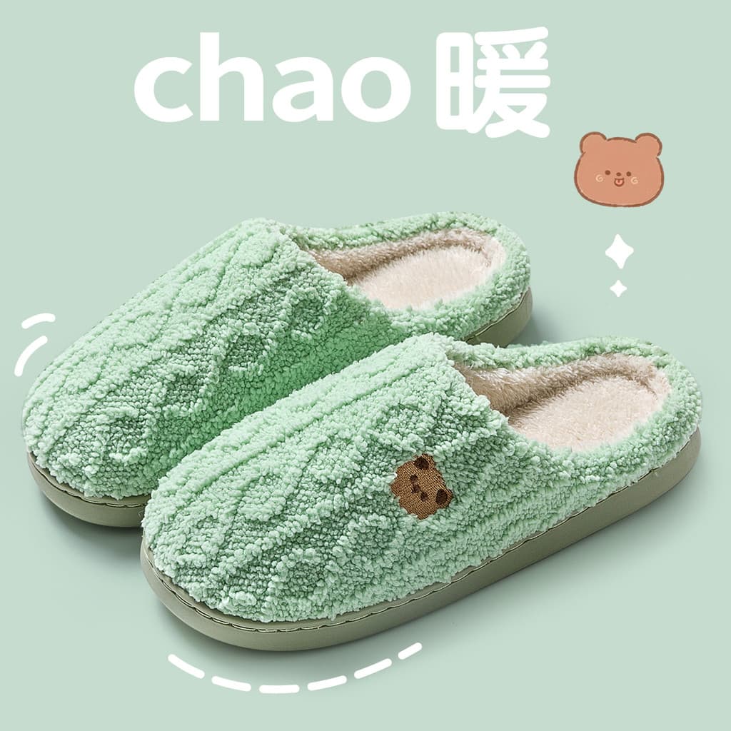 Chinelos de algodão senhoras estilo outono 2026 novo estilo interior casa sapatos de confinamento pós-parto outono inver