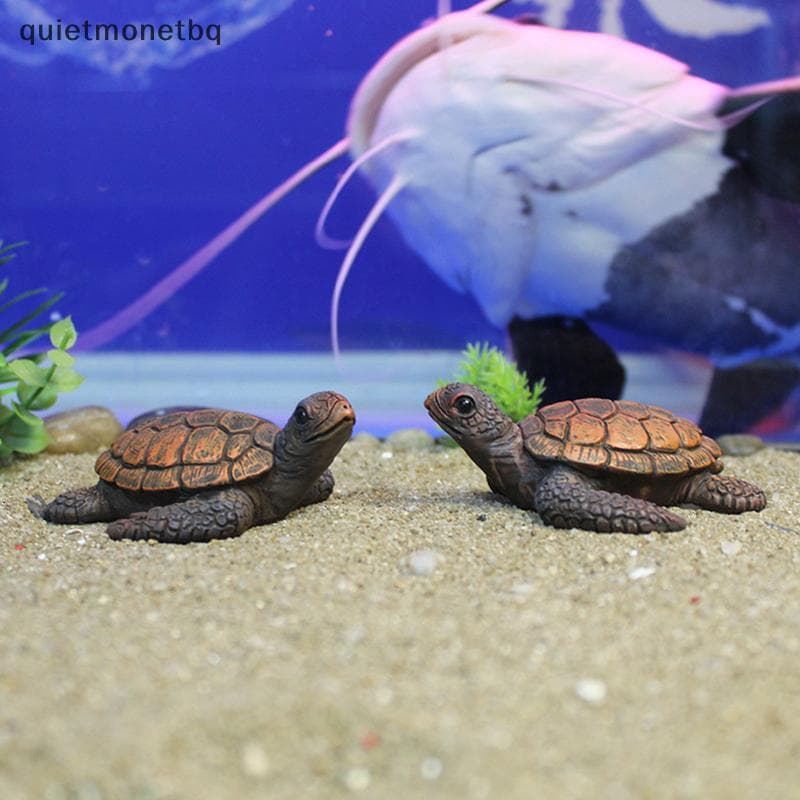 QUE Mini Tartaruga Marinha Modelo Resina Aquário Tanque De Peixes Casa Paisagem Ornamentos Decoração Acessórios Fino Aca