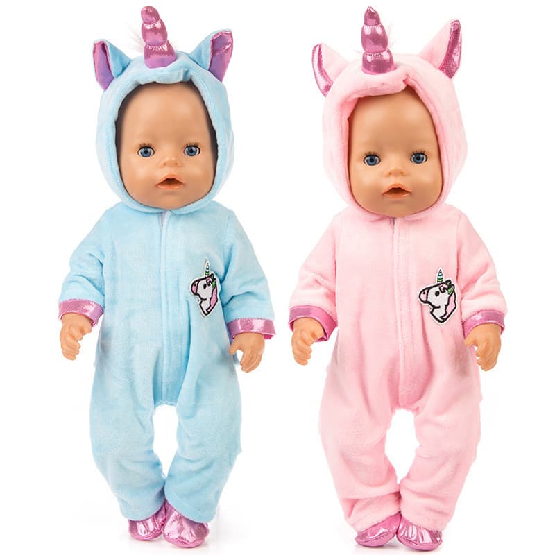 [Venda quente] Conjunto de roupas de boneca de renascimento de unicórnio de desenho animado Linda menina acessórios de b