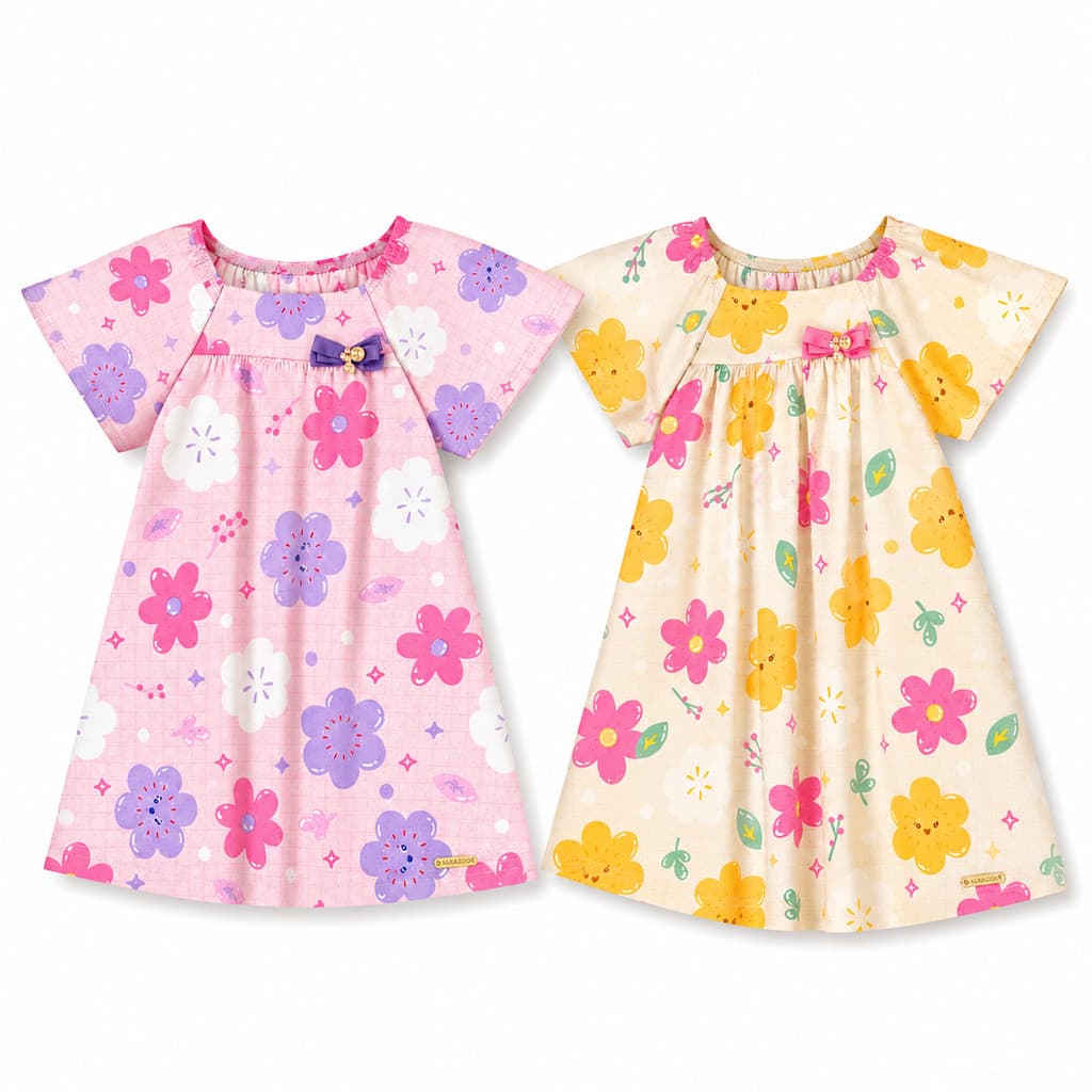 Vestido Infantil Alakazoo Flores Nikko Bêbe