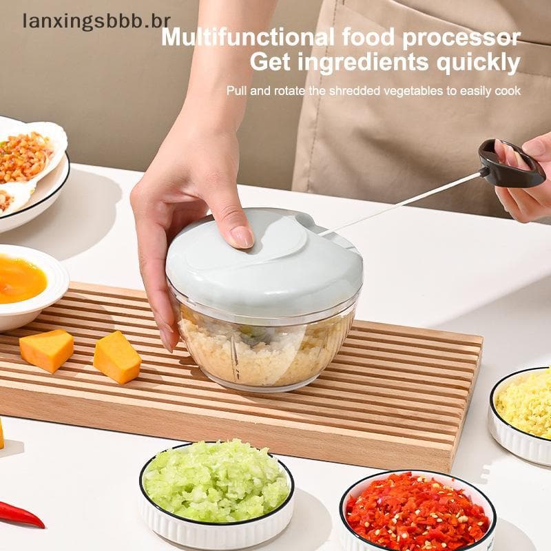 [LAX] 500/900ML Manual Picador De Carne Alho Girar Prensa Triturador Cortador De Cebola Vegetal Acessórios De Cozinha BR
