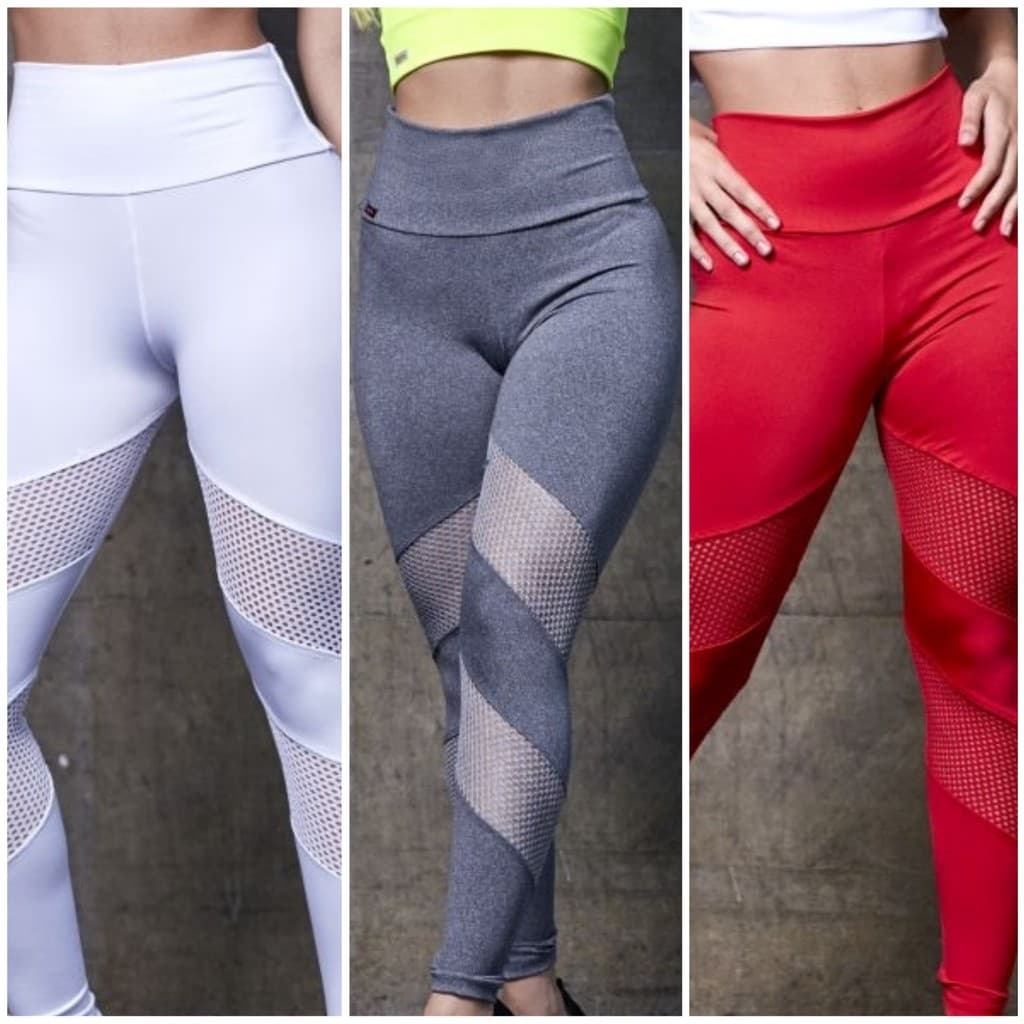 Kit 3 Calças Legging Leg Fitness Moda Academia Suplex Ginástica Marnie
