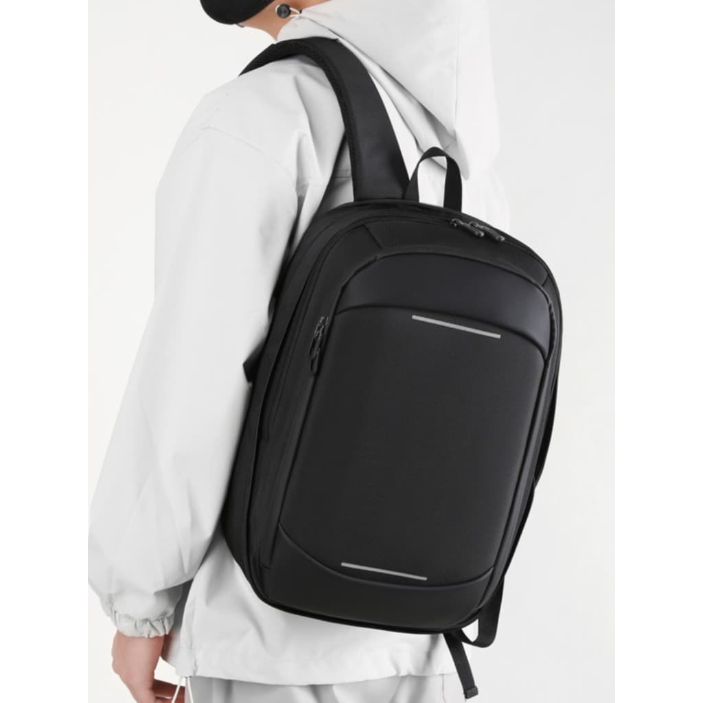 Nova mochila masculina portátil de negócios Commuter trabalho mochila masculina textura expansível mochila