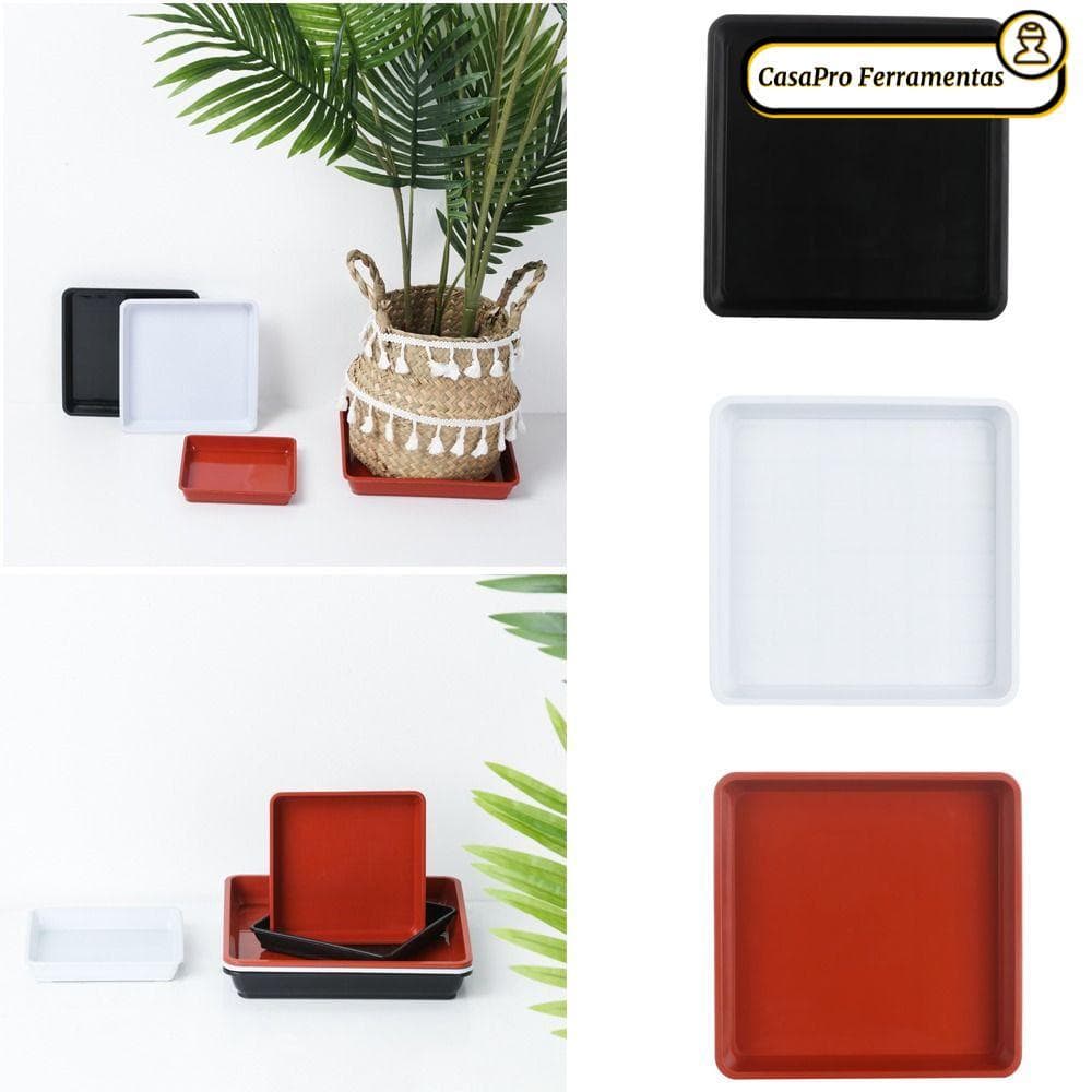 SUNSHINY 1 Unidade Bandejas De Gotejamento Para Jardim Vaso De Flores Bandeja Quadrada De Plástico Pires