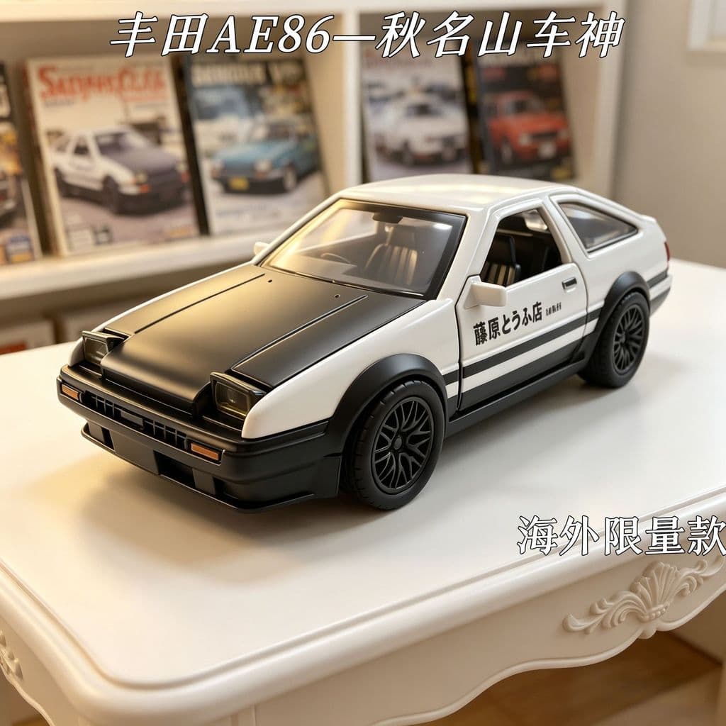 Oferta especial: Modelo de carro esportivo de liga metálica Initial D Toyota AE86, brinquedo para crianças, decoração co