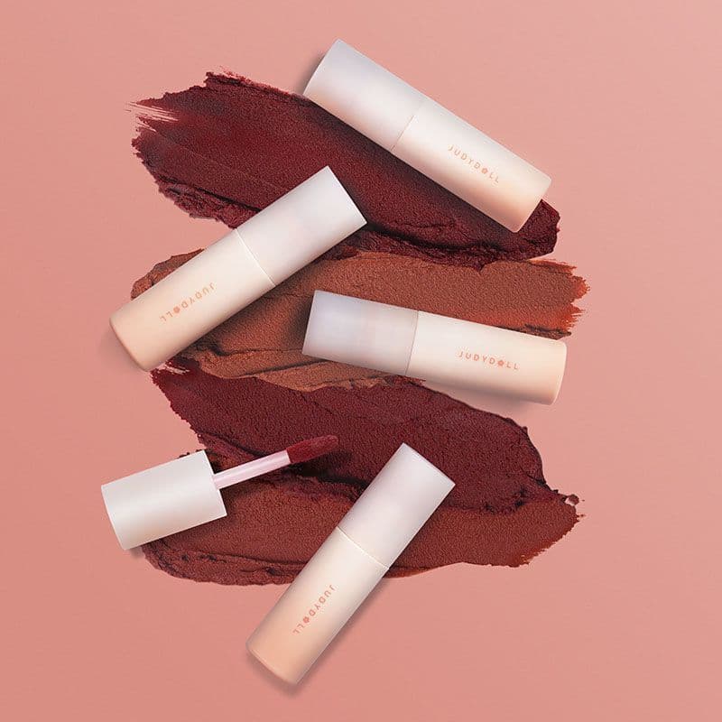 Batom Matte Judydoll Orange Blossom Lip Mud em Rosa Acinzentado, Acessível, Fácil de Aplicar para Estudantes, Realça o T