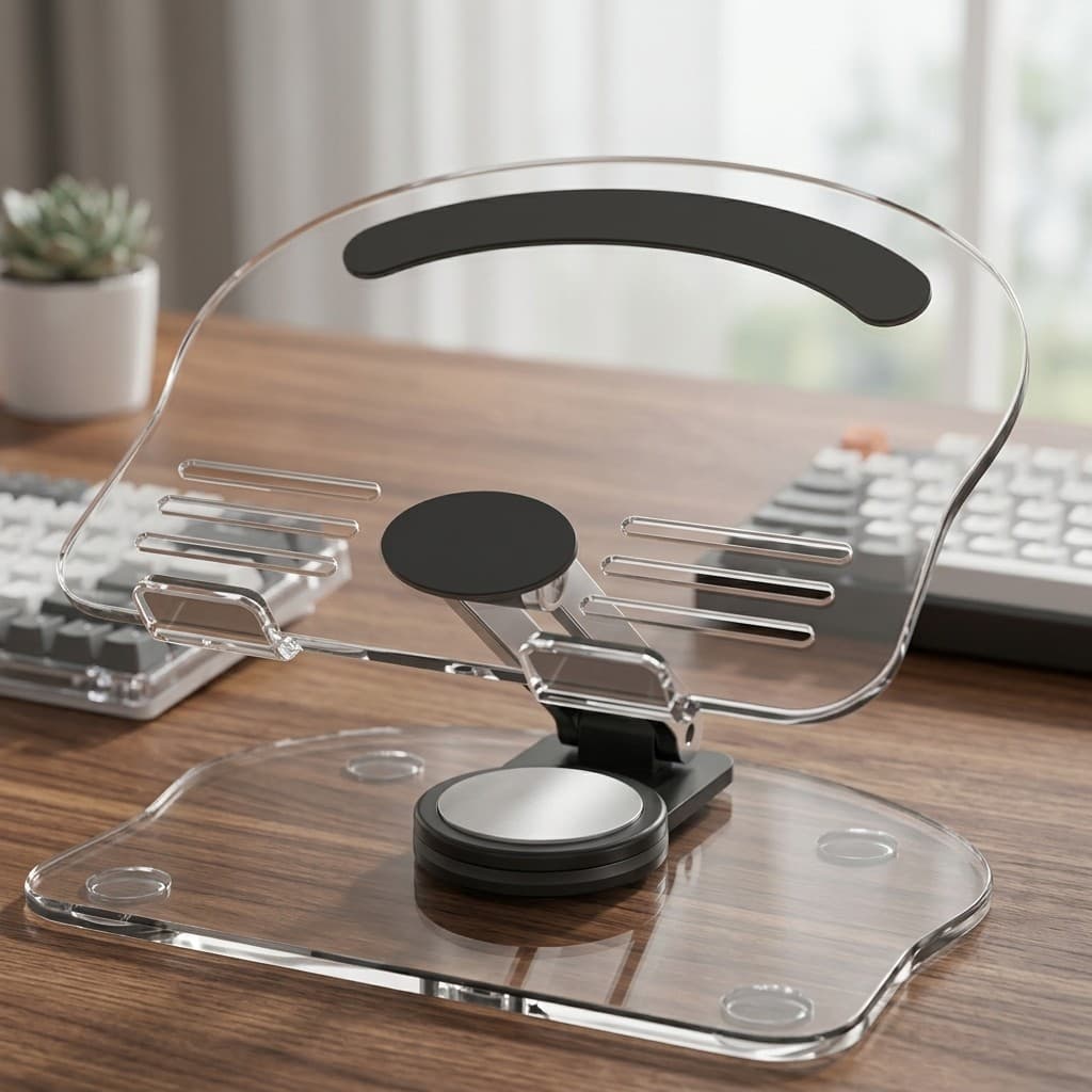 Suporte Tablet Celular Mesa Ergonomico Regulavel Suporte Metálico Rotativo Alumínio Reforçado Contra Dor No Pescoço