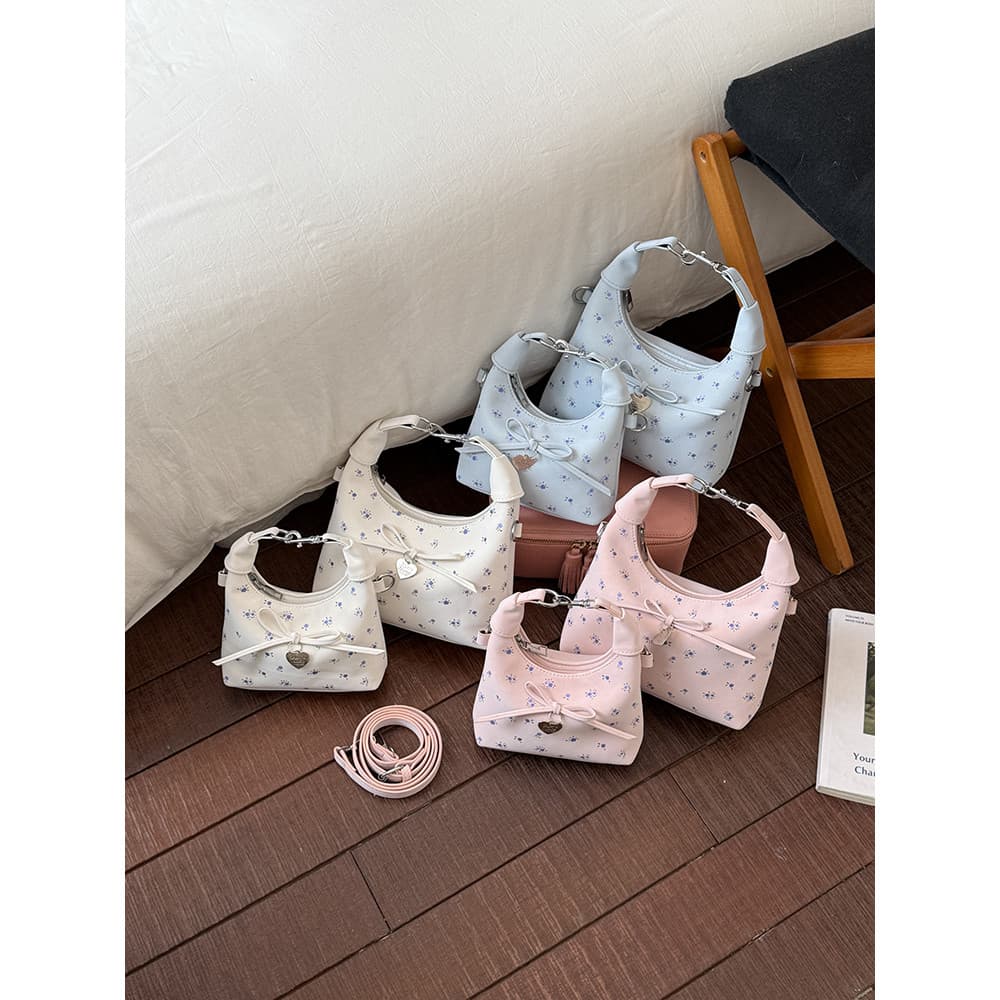 Saco de bolinho de arco Floral 2026 novo estilo nicho Design bolsa menina doce bonito saco de corpo cruzado