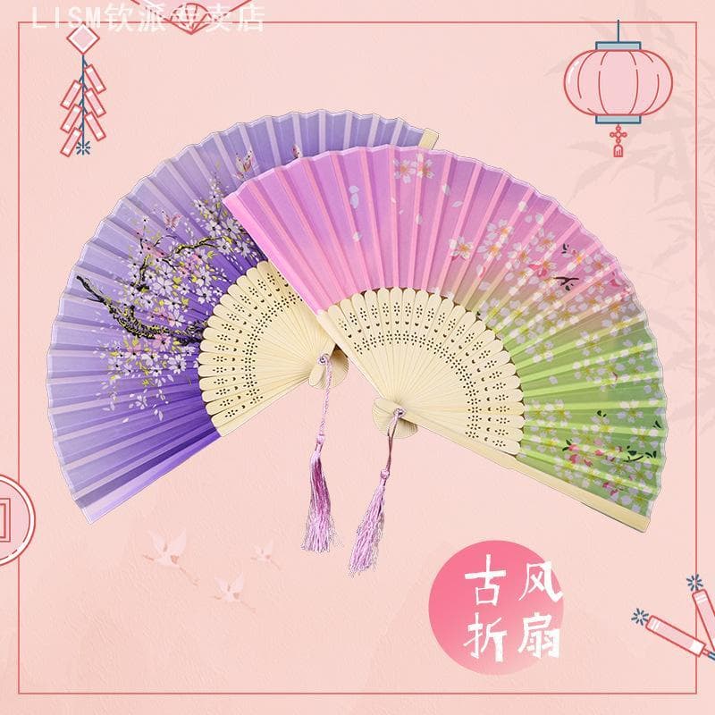 Leque leque personalizado leque de mão Ventilador estilo antigo feito de bambu estilo chinês estudante Hanfu dobrável ár