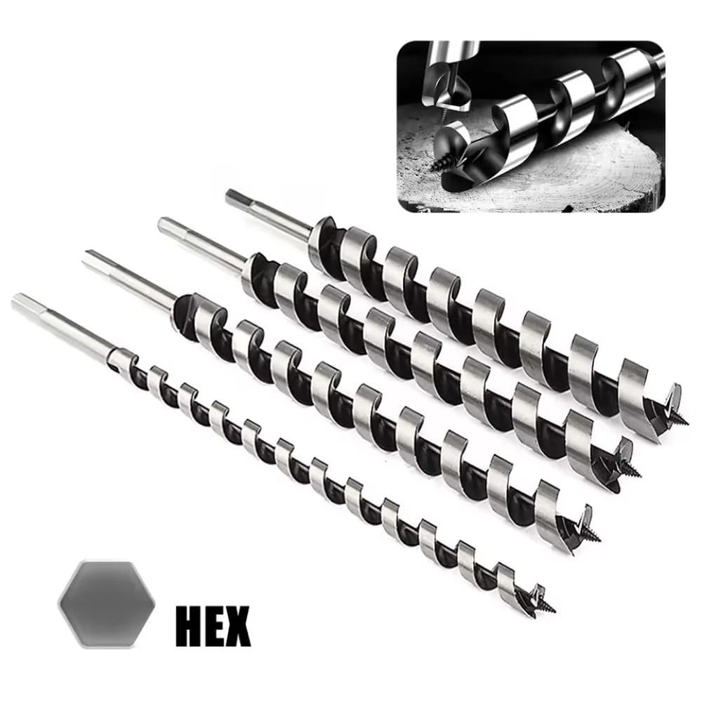 1PC Carpintaria Rolo Broca 230mm Longo Alça Hexagonal Massa Frita Torções Madeira Tapper Fechadura Da Porta De Ferrament