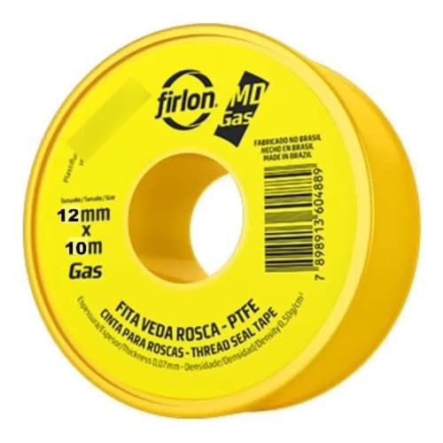 Fita Veda Rosca Md Gás Firlon Pastiflour 12mm X 10m P T F E