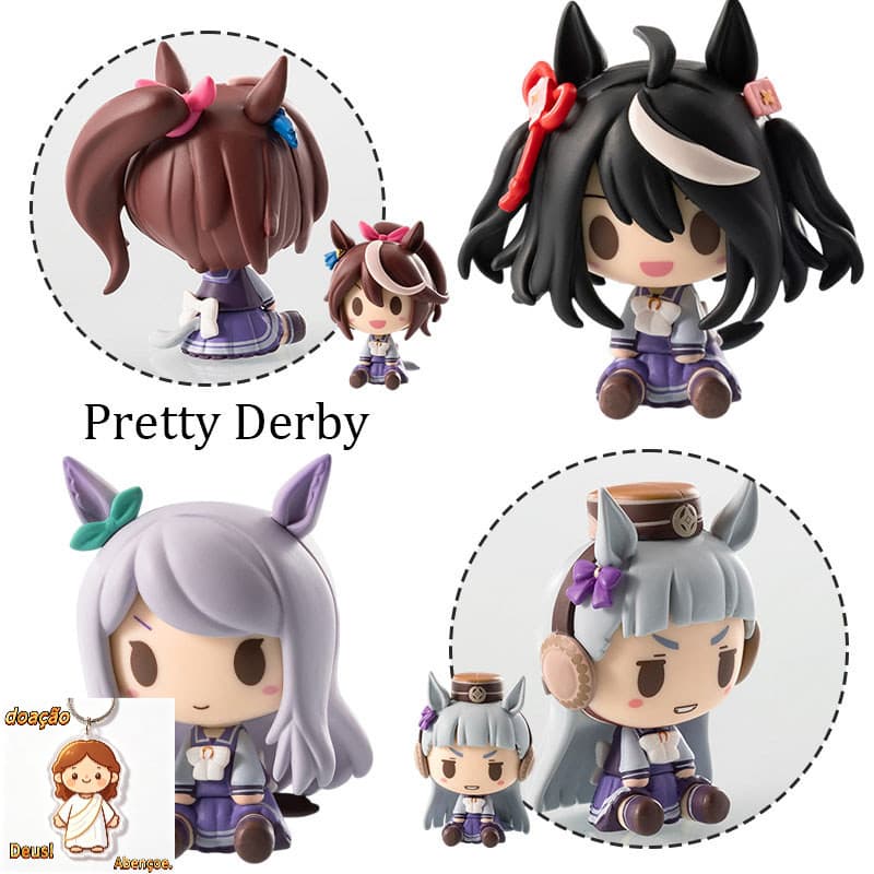 Bonito Derby Figura De Ação Brinquedos Mini Tokai Teio Kitasan Preto Mejiro McQueen Modelo De Mesa Ornamentos