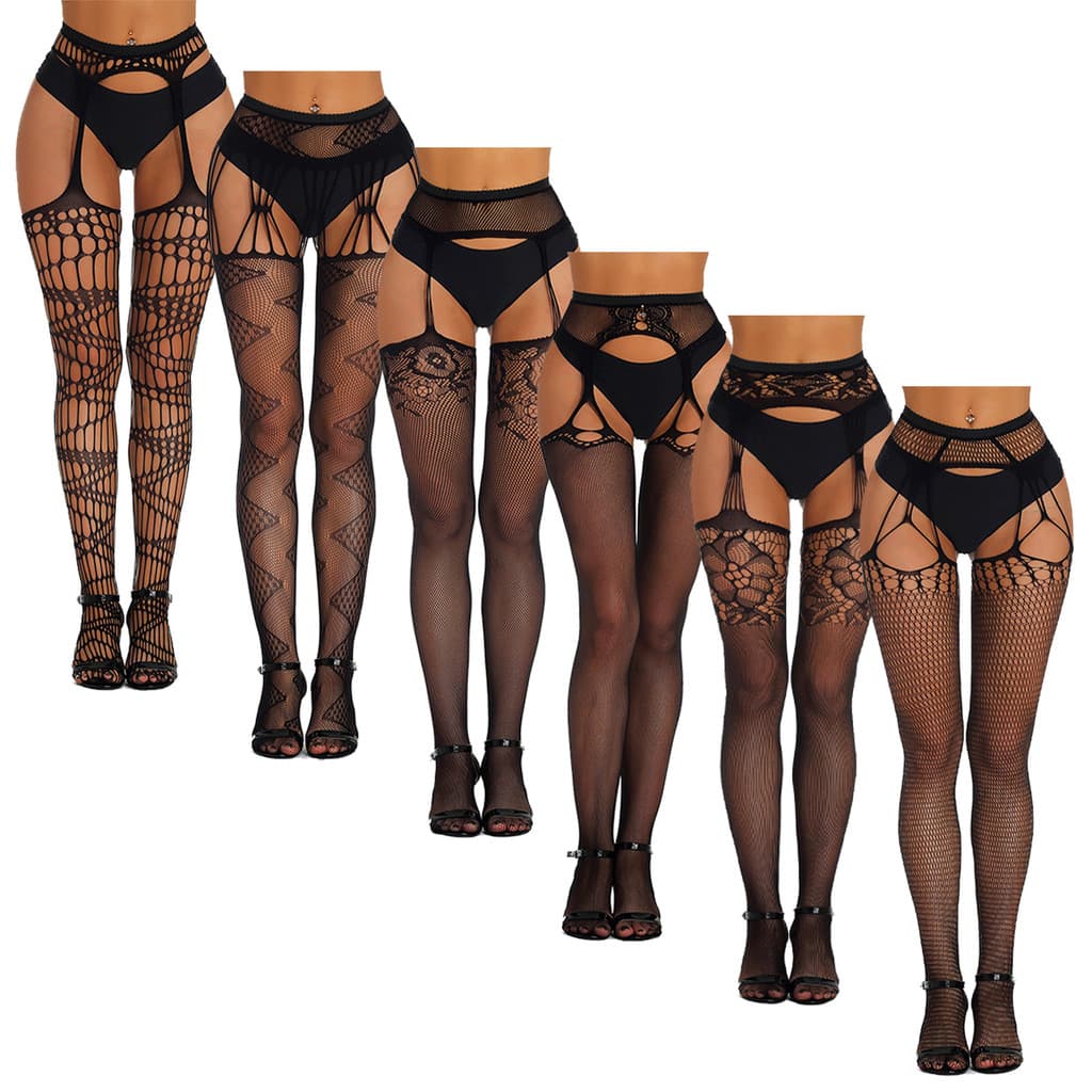 Amazon estilo gótico meia-calça cintura meia-calça estilo Punk escuro Jacquard Bottoming liga meias