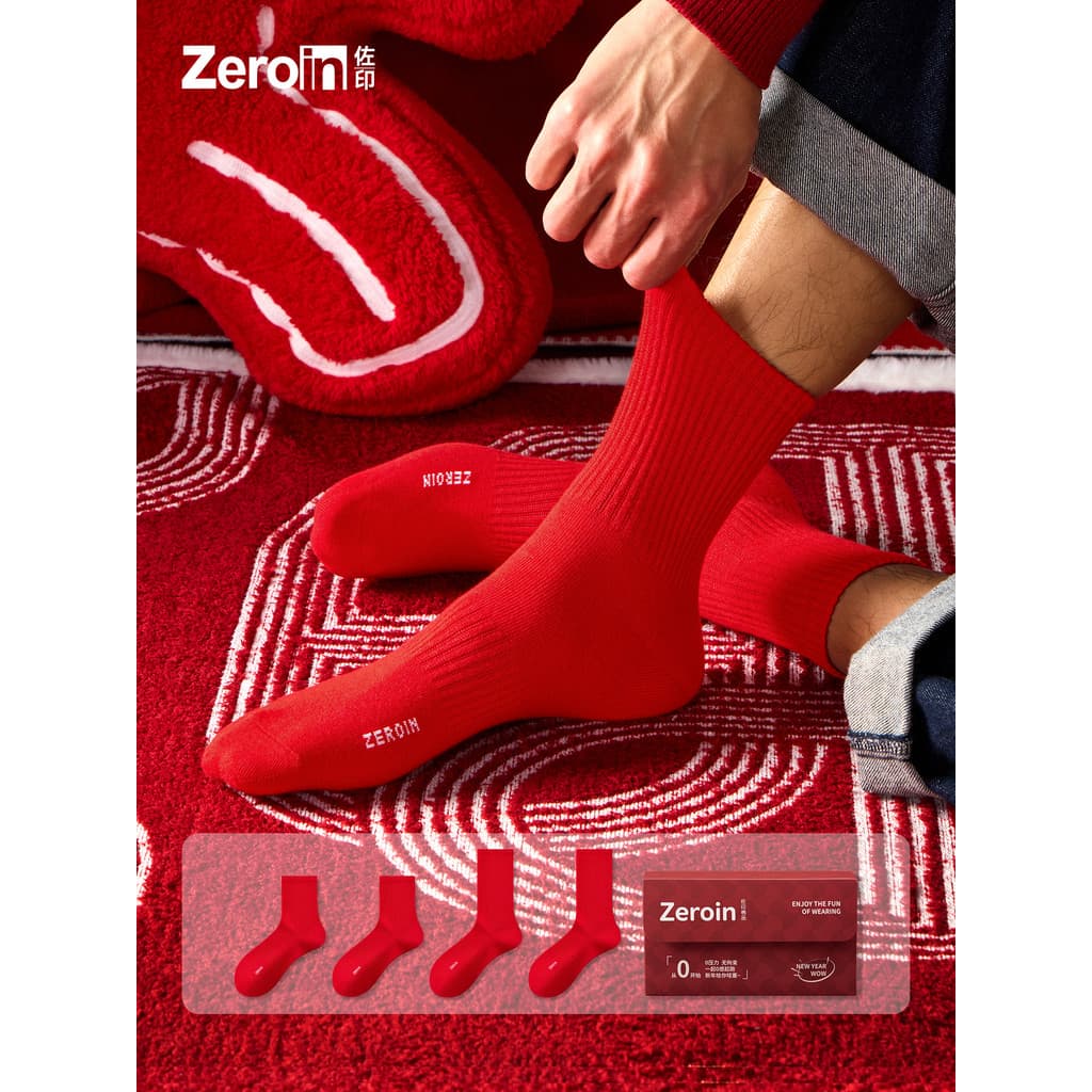 Zoyin meias masculinas verão meias de algodão meias vermelhas Benming ano casamento festivo boa sorte meias vermelhas tu