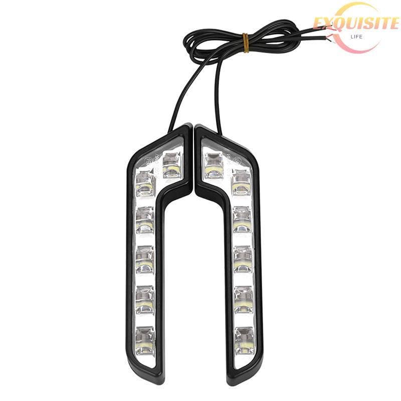 [EL] 1 Peça de Luzes Diurnas 12V 6 LED em Forma de L, Lâmpada de Condução Diurna, Luz de Neblina Diurna, à Prova d'Água,