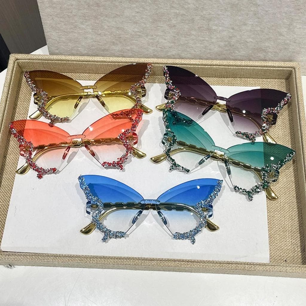 Óculos De Sol Borboleta Vintage De Alta Qualidade , Armação Grande , Elegante , Luxuoso , Moda Para Mulheres , Proteção