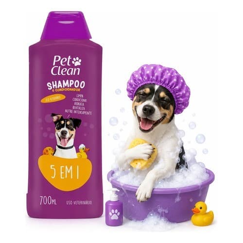 Shampoo Cães Gatos Banho E Tosa Pet Clean 700 Ml Fragrâncias Shampoo 5 X 1 Oferta