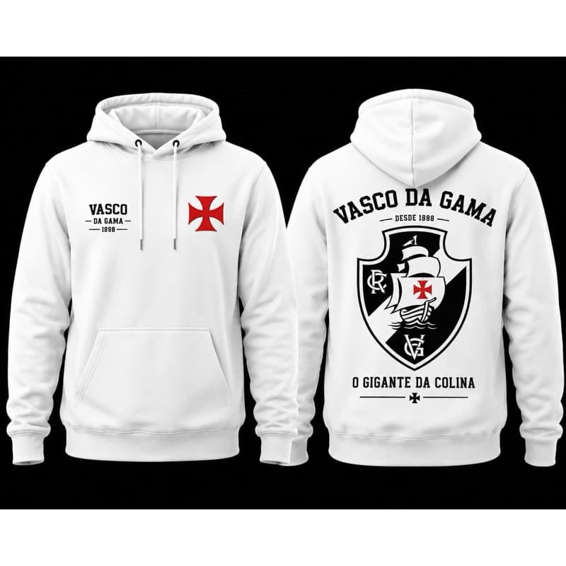 Moletom Vasco Da Gama Canguru Masculino/Feminino Flanelado Time Futebol Casual